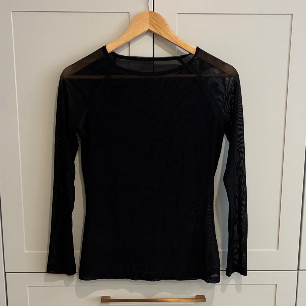 Elegant Black Sheer Women's Top